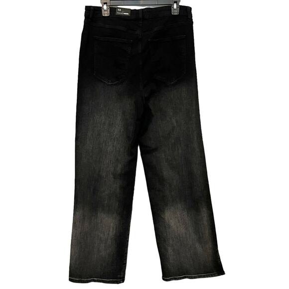 Fashion Nova Wide Leg Jeans Ombre Slit Juniors 13 - Picture 4 of 9